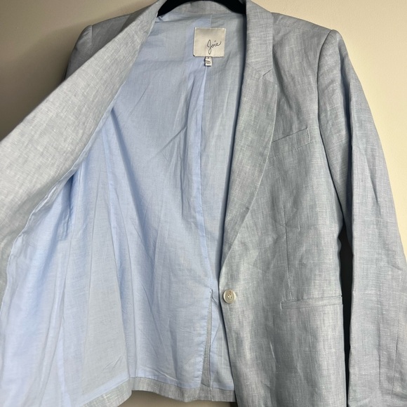 Joie Mehira Linen Blazer Ice Blue Size 4 - Picture 10 of 10